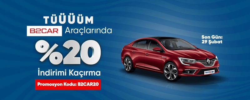 Verpassen Sie nicht die 20% Rabatt auf alle B2Carlease Autovermietungen!