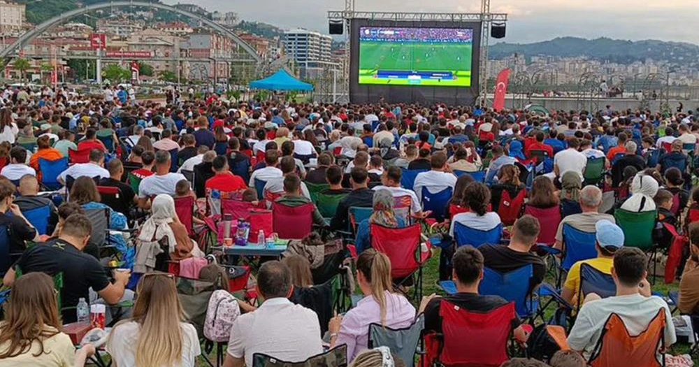 Turkije Een Nationaal Team Euro 2024 Wedstrijden Grote Scherm Kijkgebieden