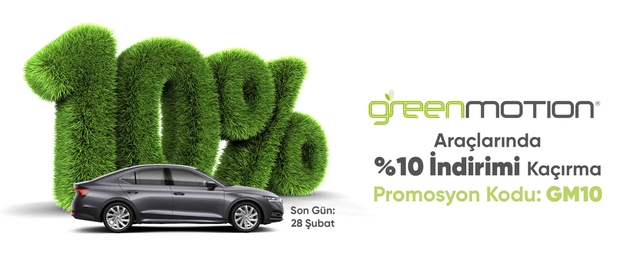 Greenmotion Araçlarında %10 İndirim 