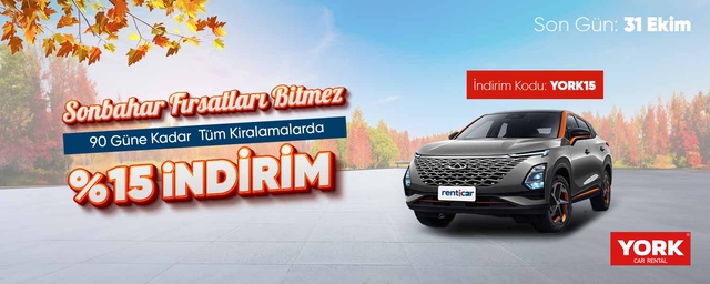 Opportunities Never End in Autumn! Rent York Car Rental Cars with 15% Discount!