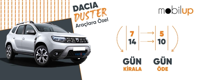 Mobilup’tan Yapacağın Dacia Duster Araç Kiralamalarında Bedava Günleri Kaçırma