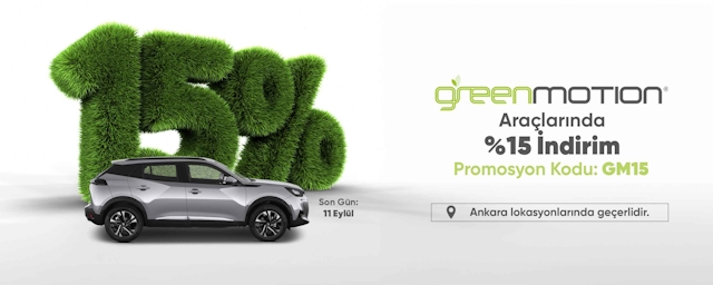 Greenmotion Araçlarında %15 İndirim Fırsatı!