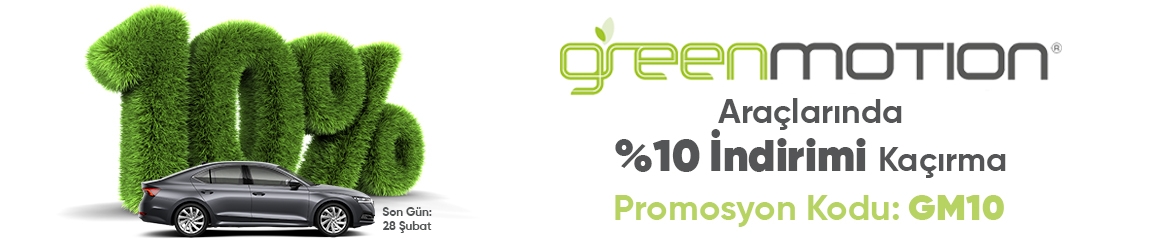 Greenmotion Araçlarında %10 İndirim 